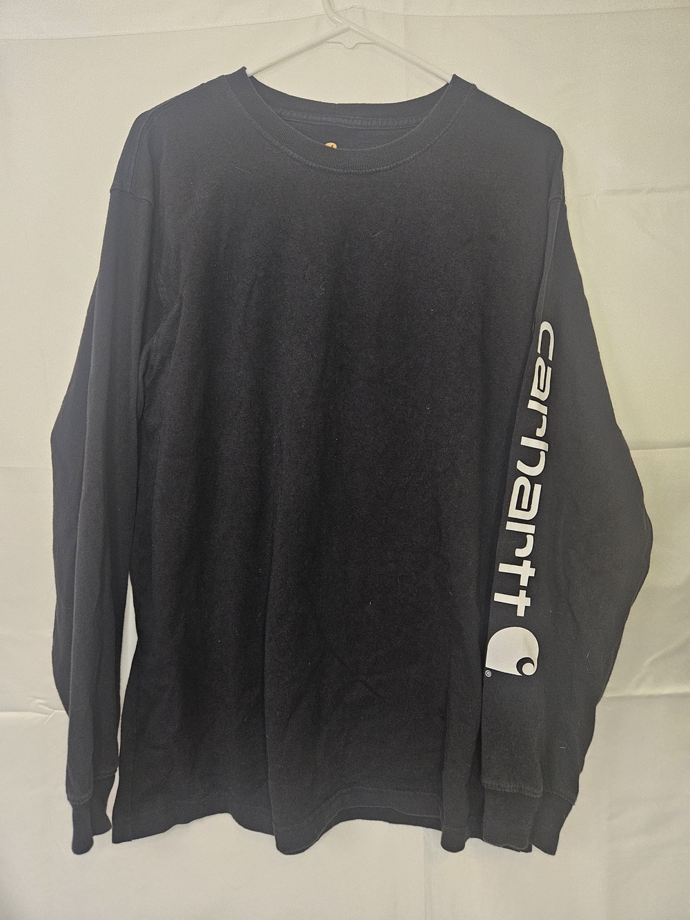 Carhartt Black Long Sleeve Logo Sleeve Tee Original fit Casual Workwear Utility